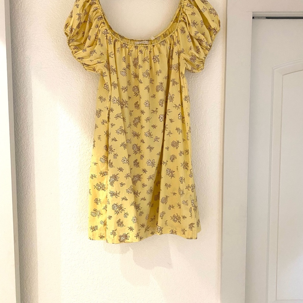 Doen Yellow Floral Mini Dress
